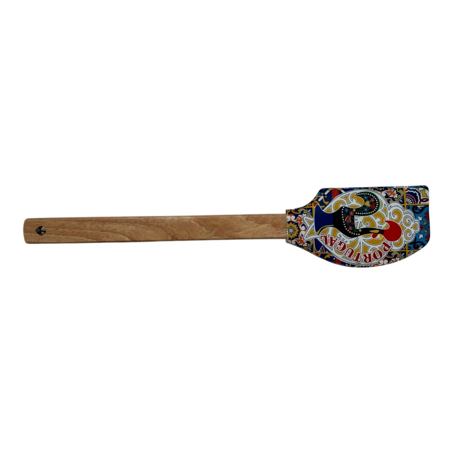 Portugal Azulejo Pattern Silicone Spatula: Wooden Handle Kitchen Decor