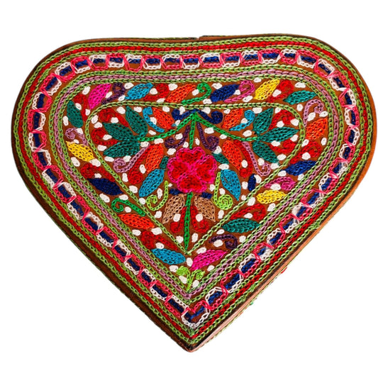 Authentic Balochi Sindhi Handmade Embroidered Leather Jewellery Box, Photo Frame, Tissue Box Beautiful Souvenir from Pakistan