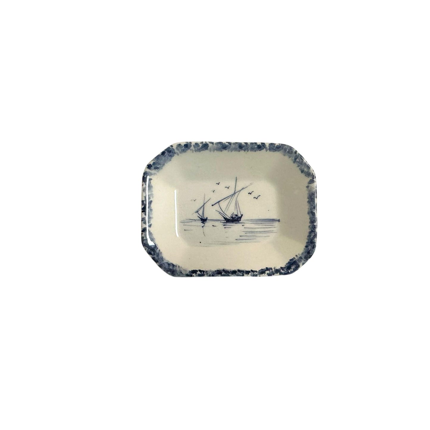 Ancient Portugese Blue Miniature Mini Pottery Set of 10 pcs with 2 Mini Trays for Home, Cafe or Restaurant Wall or Cabinet Decoration Only