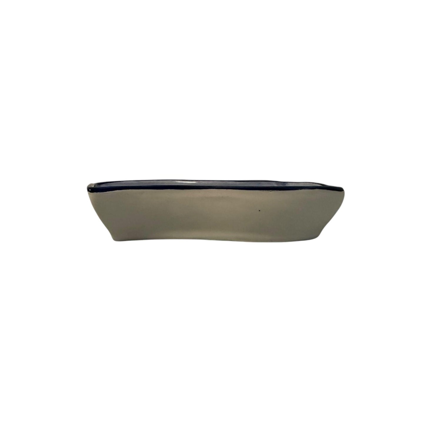 Portugal Hand Painted Pottery Olive Tray Rectangle Shape - Ceramic Serving Tray for Olives Sauces Salad Made In Portugal
