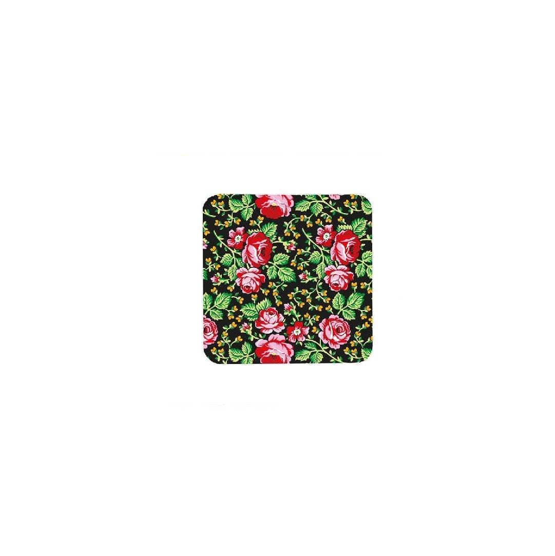 Floral Cork Pads Tea Coffee Coasters with Poland Folk Art Designs Table Decorations from Poland - Set of 4