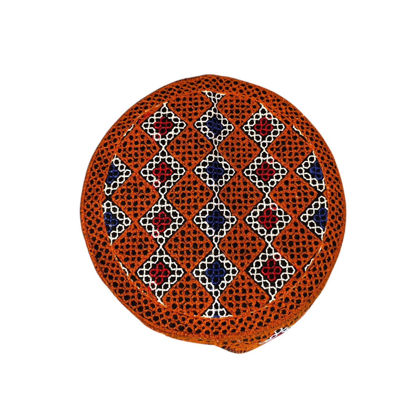 Sindhi Balochi Kufi Sufi Artist Topi - Trendy Unisex Hat - Handmade Embroidery Front Cut Cap - Dice Pattern - (55 to 57 cm)
