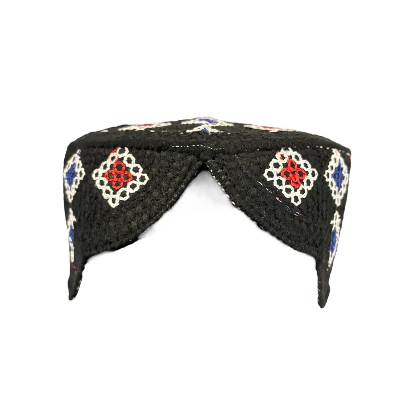 Sindhi Balochi Kufi Sufi Artist Topi - Trendy Unisex Hat - Handmade Embroidery Front Cut Cap - Dice Pattern - (55 to 57 cm)