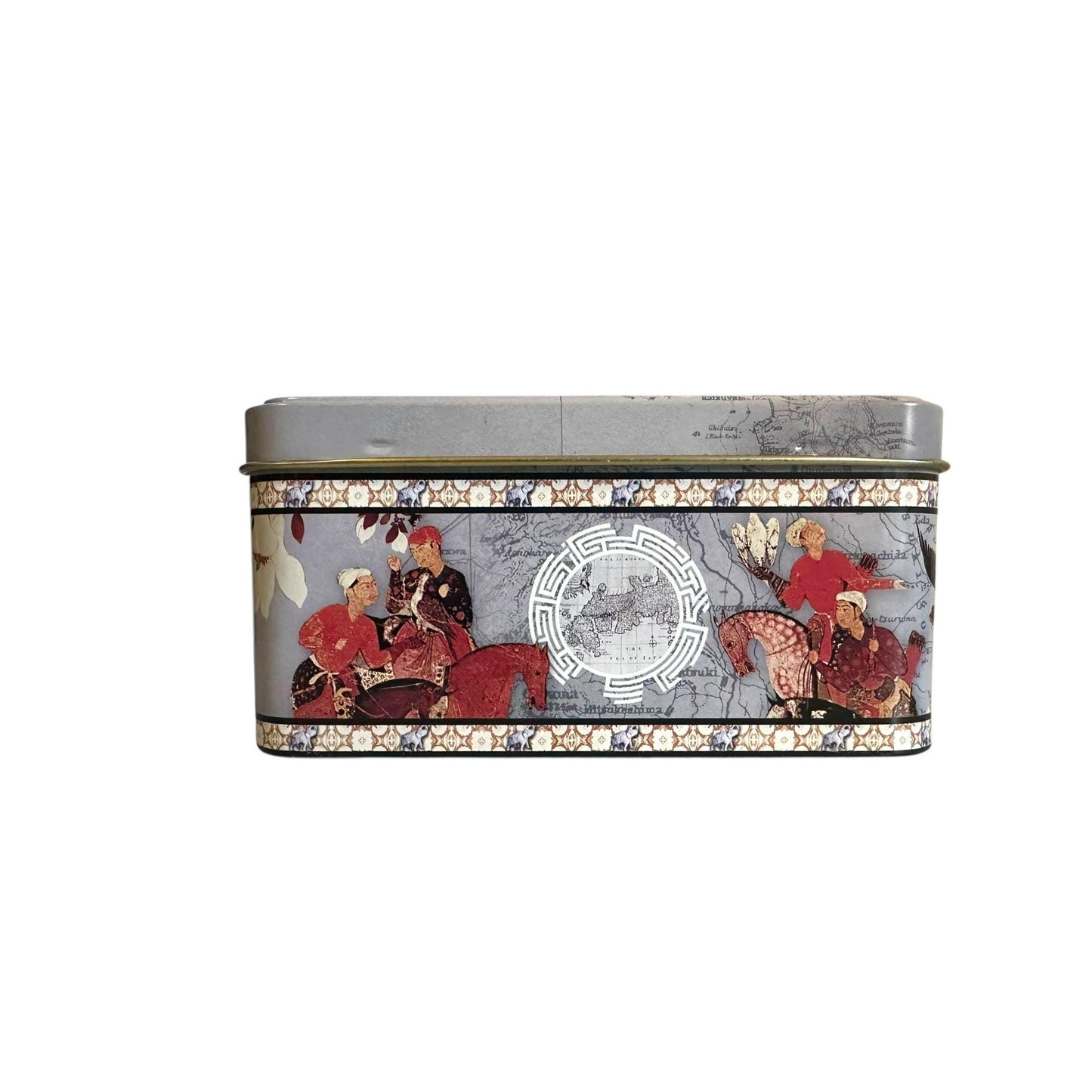 Ancient Historical Emperor Design Metal Tin Canister for Multi Purpose Storage - Beautiful Souvenir from Portugal