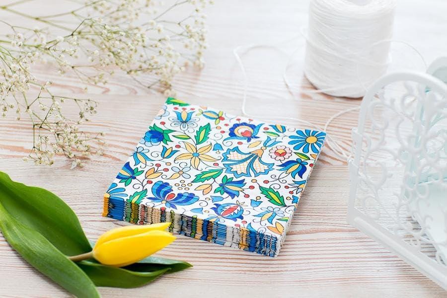 Polish Folk Art Paper Napkins: Floral Design, 3-Ply (Set of 20)