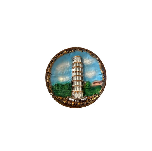Italy Decorative Plate Vintage Style Hand Painted 3D Poly Ceramic (5.9 Inch or 15cm)