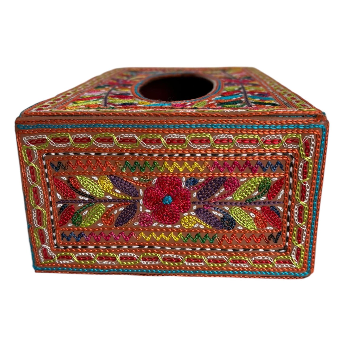 Authentic Balochi Sindhi Handmade Embroidered Leather Jewellery Box, Photo Frame, Tissue Box Beautiful Souvenir from Pakistan