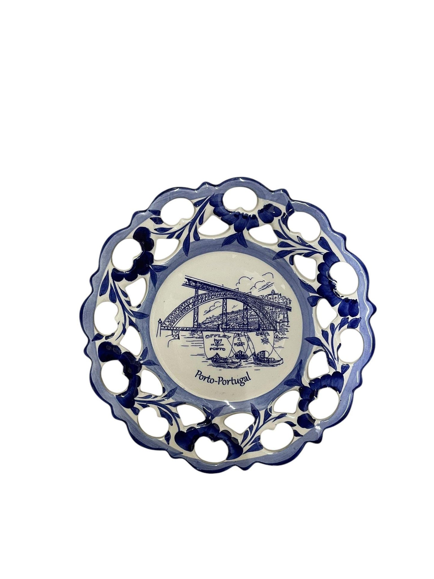 Portugal Azulejos Hand Painted Round Ceramic Plate Wall Decor Hanging Portugese Azulejoes Pottery Beautiful Gift from Portugal