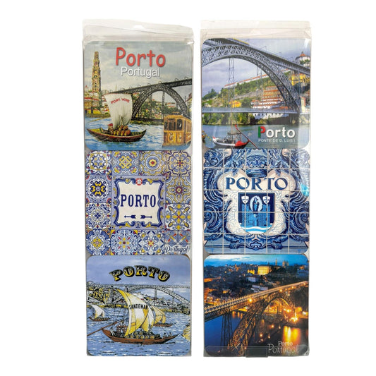 Cork Coffee Tea Square Coaster - Beautiful Monuments of Porto Portugal - Tourist Souvenir Gift from Portugal (Set of 6)