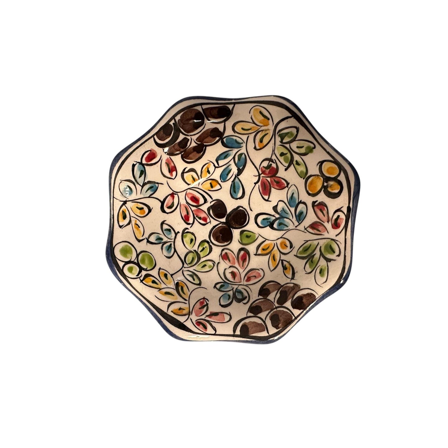 Portugese Pottery Hand Painted Bowls - Ceramic Small Bowls for Butter Jam Olive Humus Sauces Made in Portugal