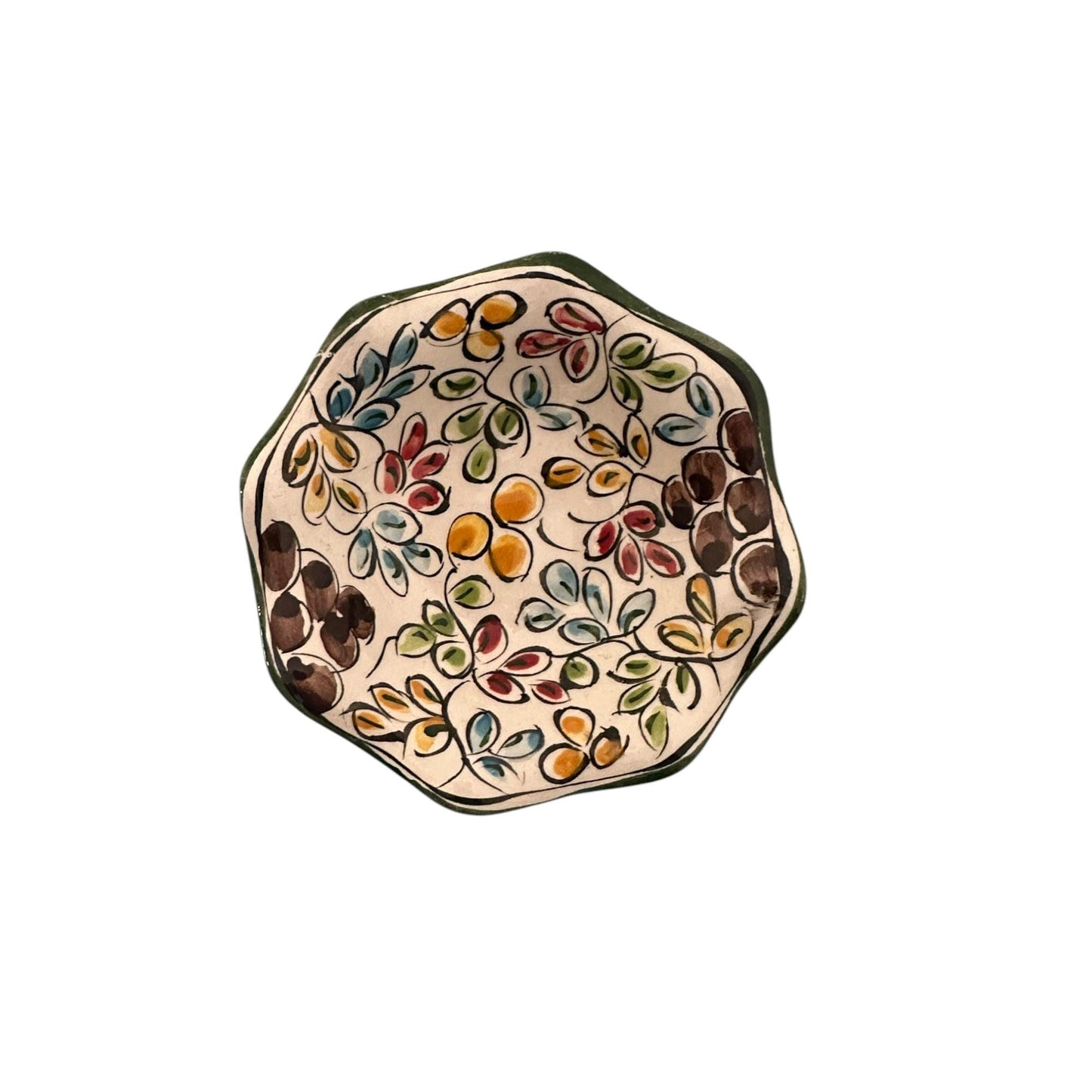Portugese Pottery Hand Painted Bowls - Ceramic Small Bowls for Butter Jam Olive Humus Sauces Made in Portugal