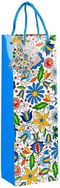 Paper Gift Bags with Small Greeting Card with Polish Folk Art Designs , Shopping Bags for Parties, Memorable Tourist Gift