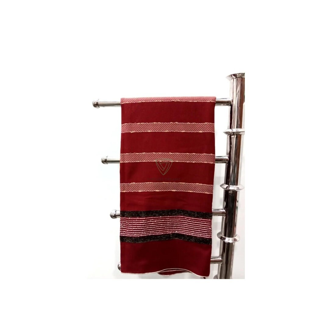 Woolen Shawls With Velvet Patch - Large Scarf for Women's & Girls ( L 82 x W 41 Inch )