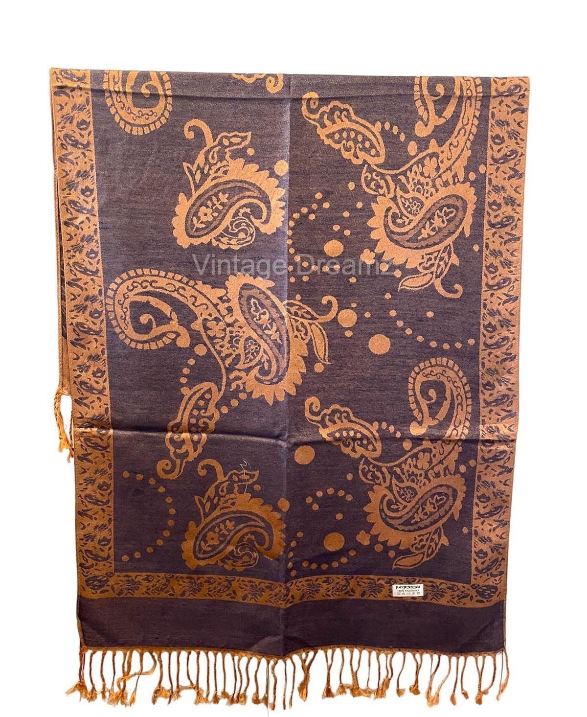Pashmina Scarves and Shawls – Double Side Multi Designs Scarves, Large Pashmina Scarf with Fringed Edges (L 170 × W 68 cm)
