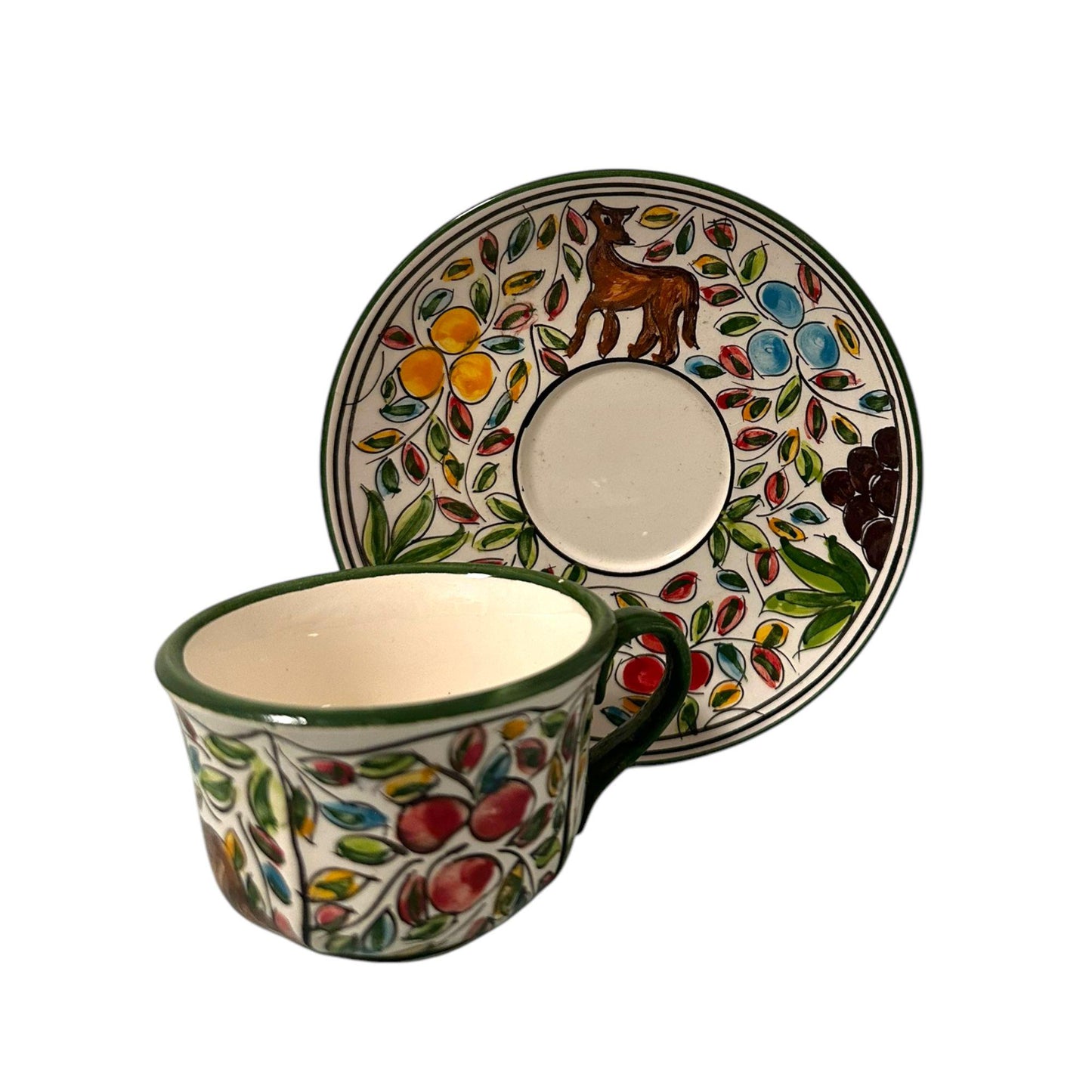 Portugal Azulejos Hand Painted Espresso Set of 2 Cups with Saucer , Tea Coffee Espresso Cups In Gift Box Beautiful Gift from Portugal