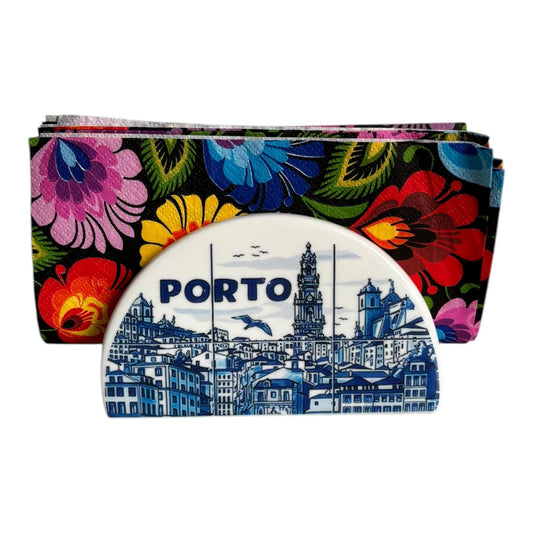 Portugal Azulejo Hand Painted Ceramic Napkin Holder Stand - Beautiful Gift Souvenir from Portugal