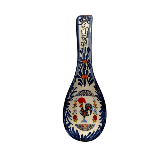 Portugese Pottery Hand Painted Spoon - Ceramic Kitchen Serving Spoon or Wall Hanging Decoration