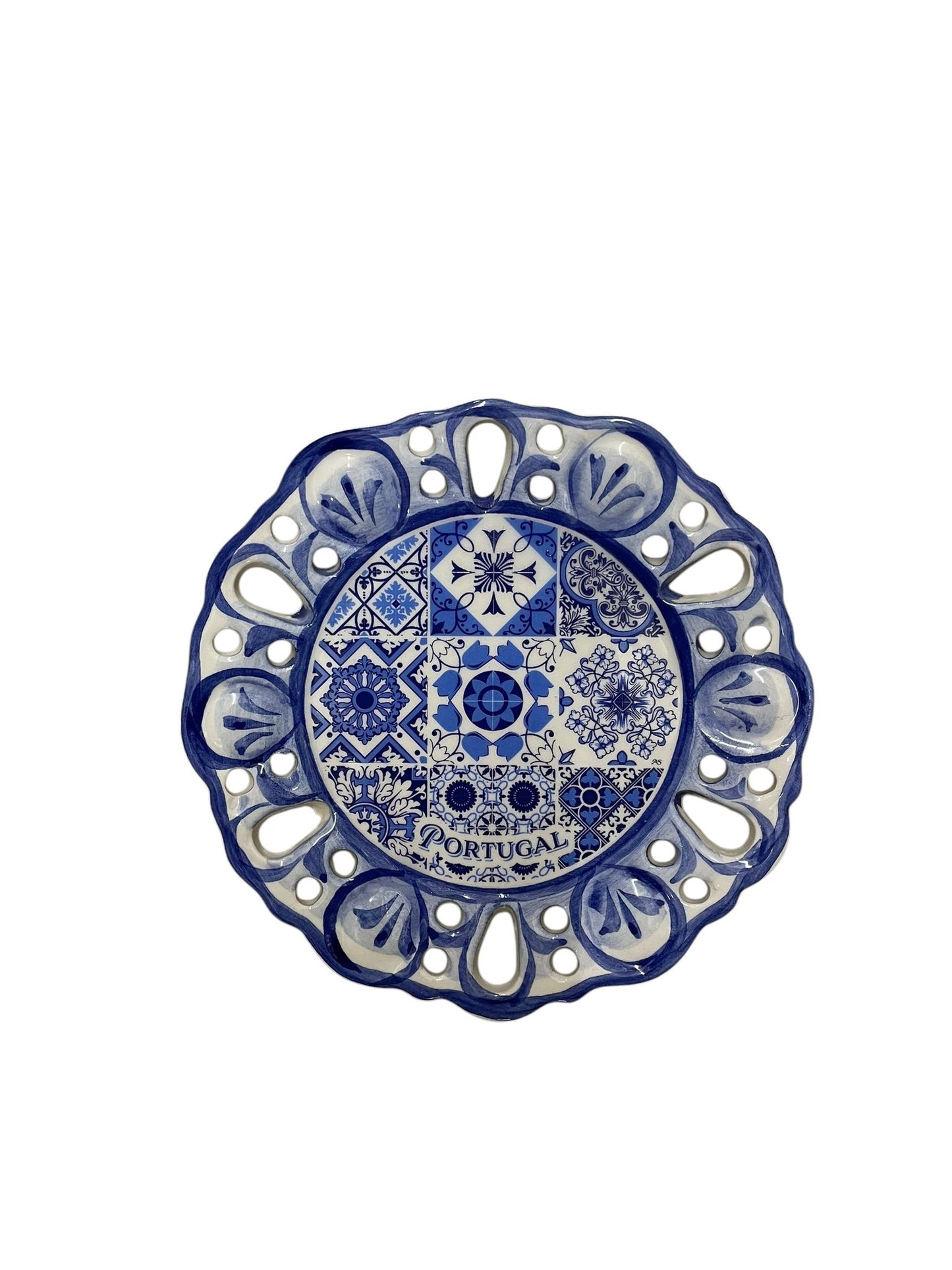 Portugal Azulejos Hand Painted Round Ceramic Plate Wall Decor Hanging Portugese Azulejoes Pottery Beautiful Gift from Portugal
