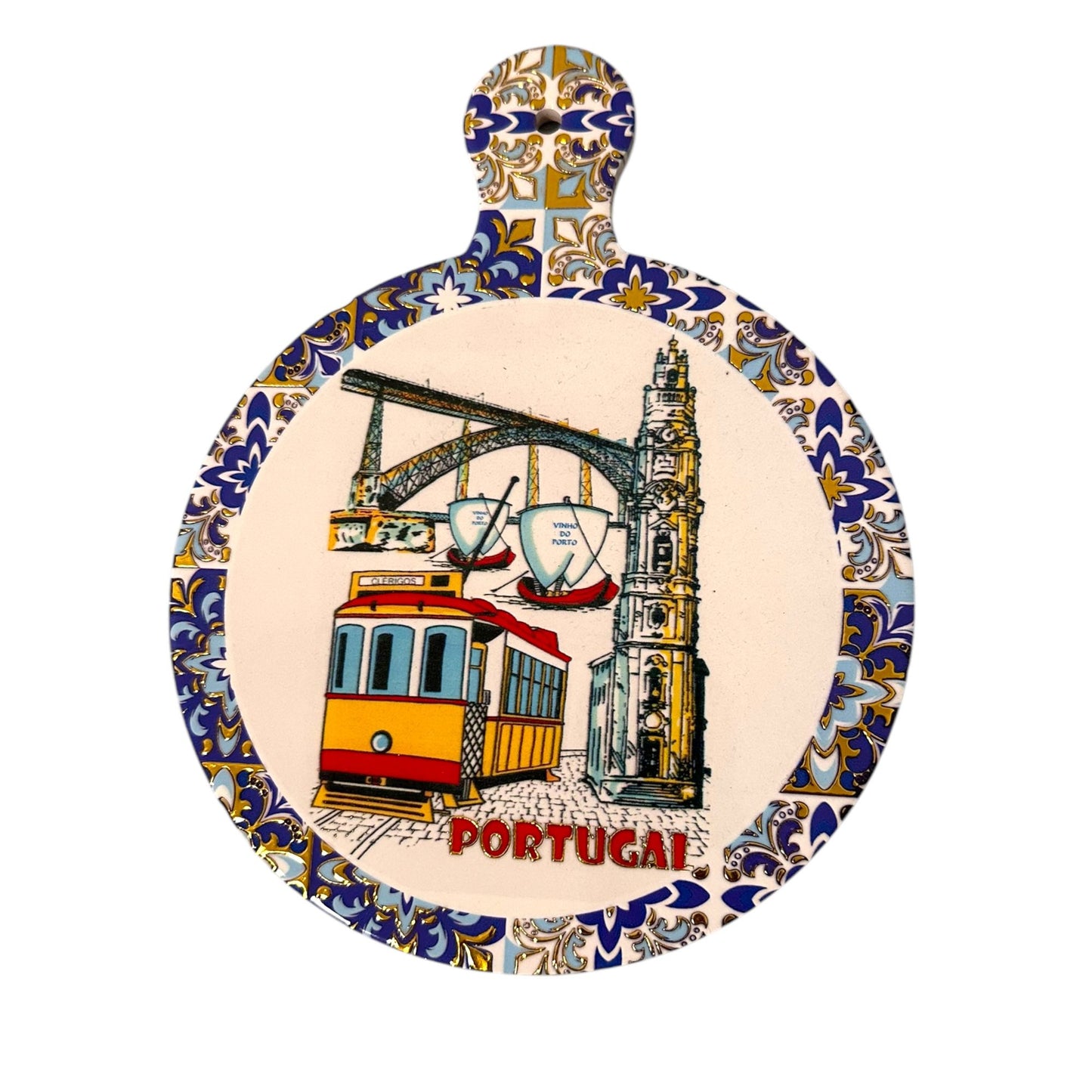 Portuguese Ceramic Wall Plate: 3D Decorative Art, Cork Backed - Traveler Gift Souvenir from Portugal