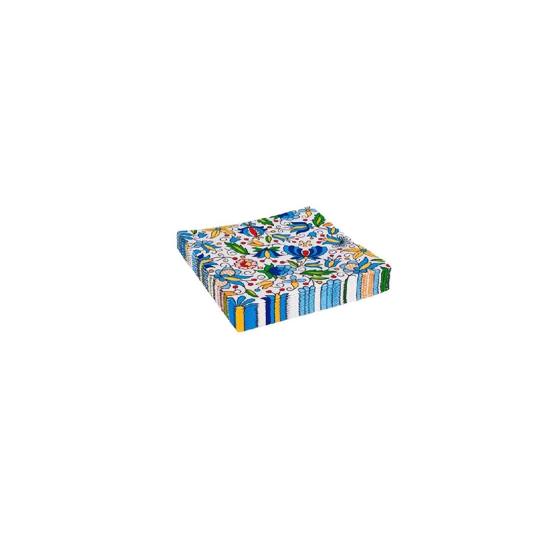 Polish Folk Art Paper Napkins: Floral Design, 3-Ply (Set of 20)