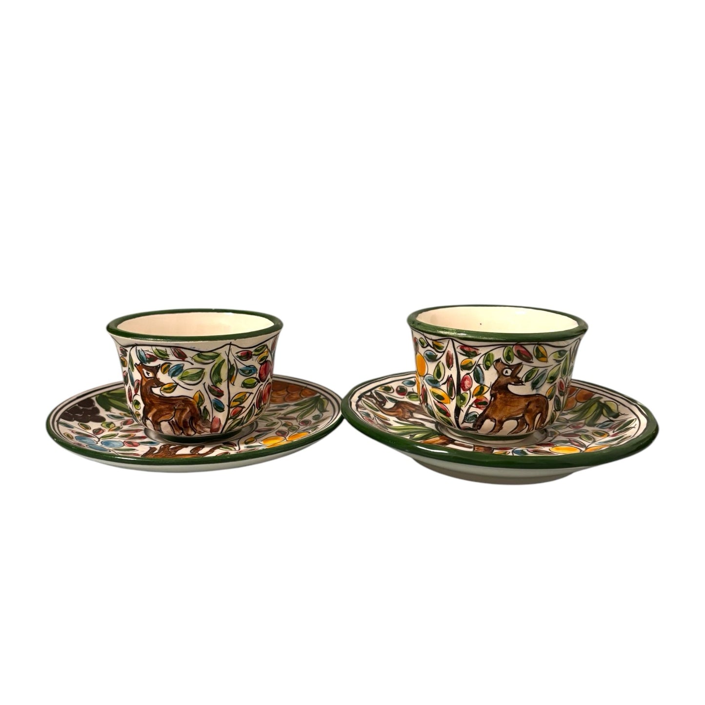 Portugal Azulejos Hand Painted Espresso Set of 2 Cups with Saucer , Tea Coffee Espresso Cups In Gift Box Beautiful Gift from Portugal