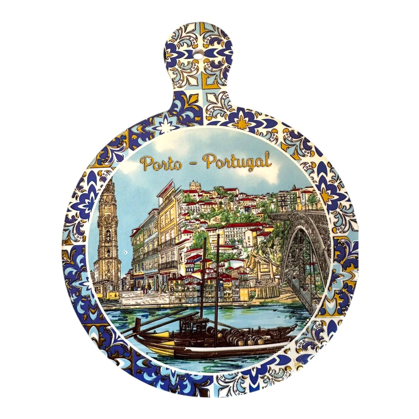 Portuguese Ceramic Wall Plate: 3D Decorative Art, Cork Backed - Traveler Gift Souvenir from Portugal