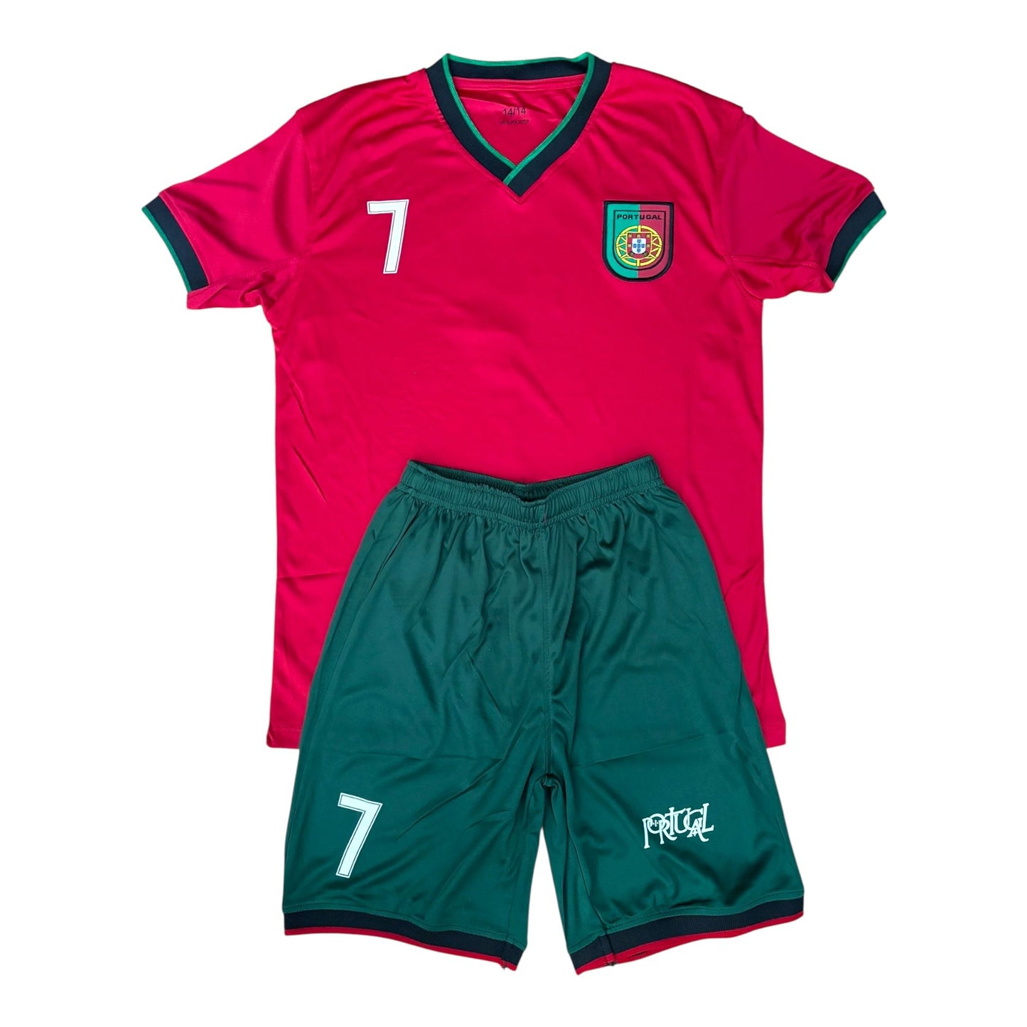 Portugal Soccer Jersey Set for Kids n Youth Unisex - Ideal for Training or Match All Occasions, CR7 Fans T-Shirt