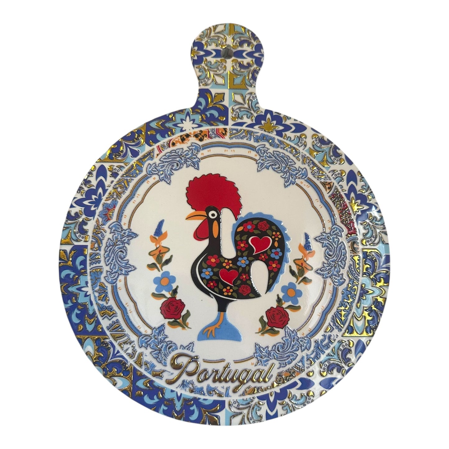 Portuguese Ceramic Wall Plate: 3D Decorative Art, Cork Backed - Traveler Gift Souvenir from Portugal