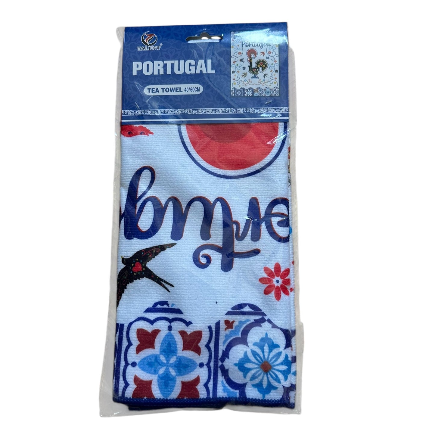 Kitchen Towels with Portuguese Monuments & Traditional Pattern : 100% Cotton , Traveler Gift Souvenir from Portugal