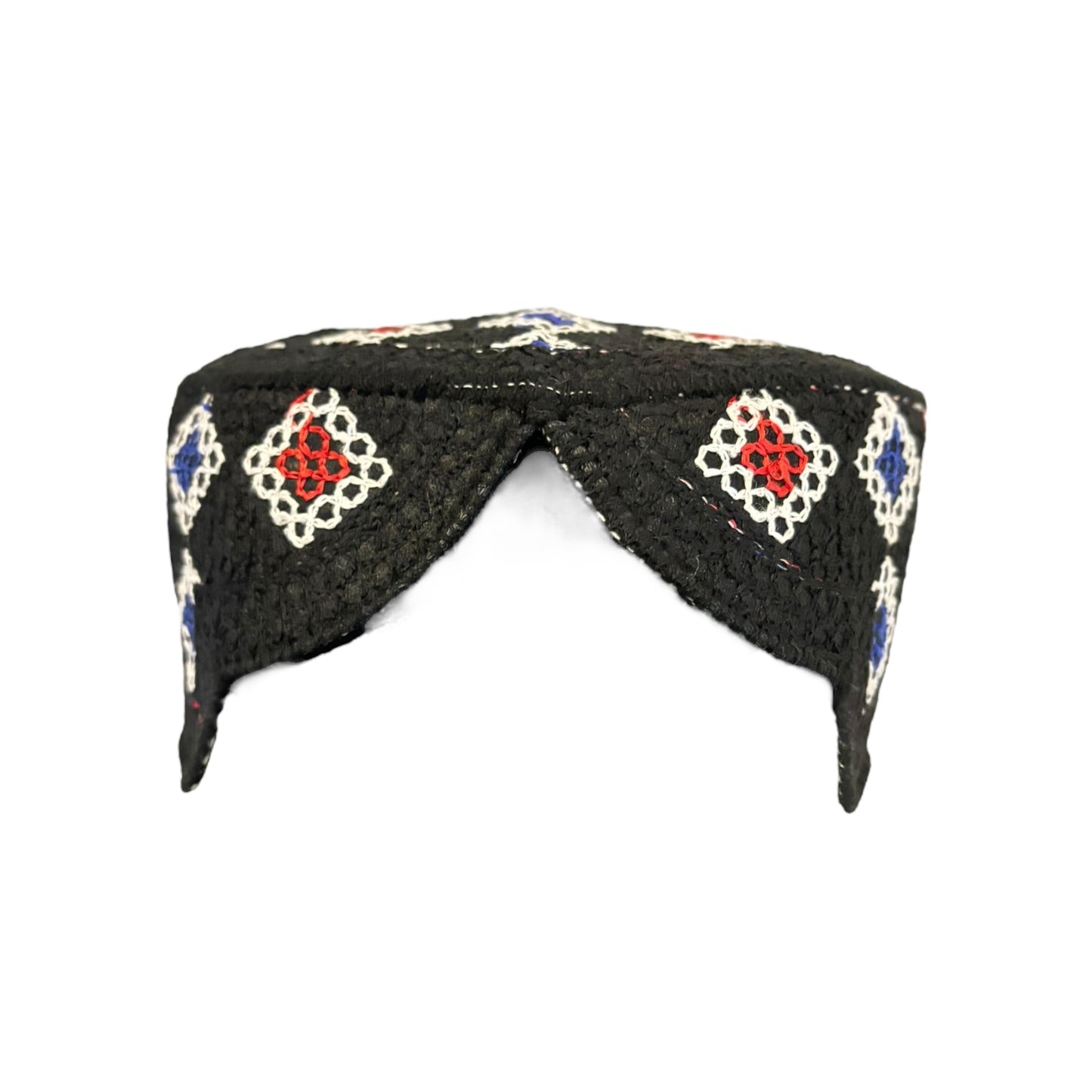 Sindhi Balochi Kufi Sufi Artist Topi - Trendy Unisex Hat - Handmade Embroidery Front Cut Cap - Dice Pattern - (55 to 57 cm)
