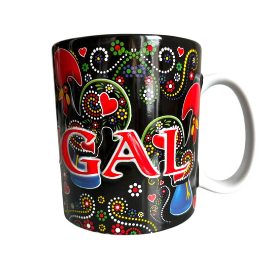 Portugal Azulejo Extra Big Coffee Mug with Embeded Letters - Portugese Pottery Ceramic Mugs - Beautiful Tourist Gift from Portugal (500 ml)
