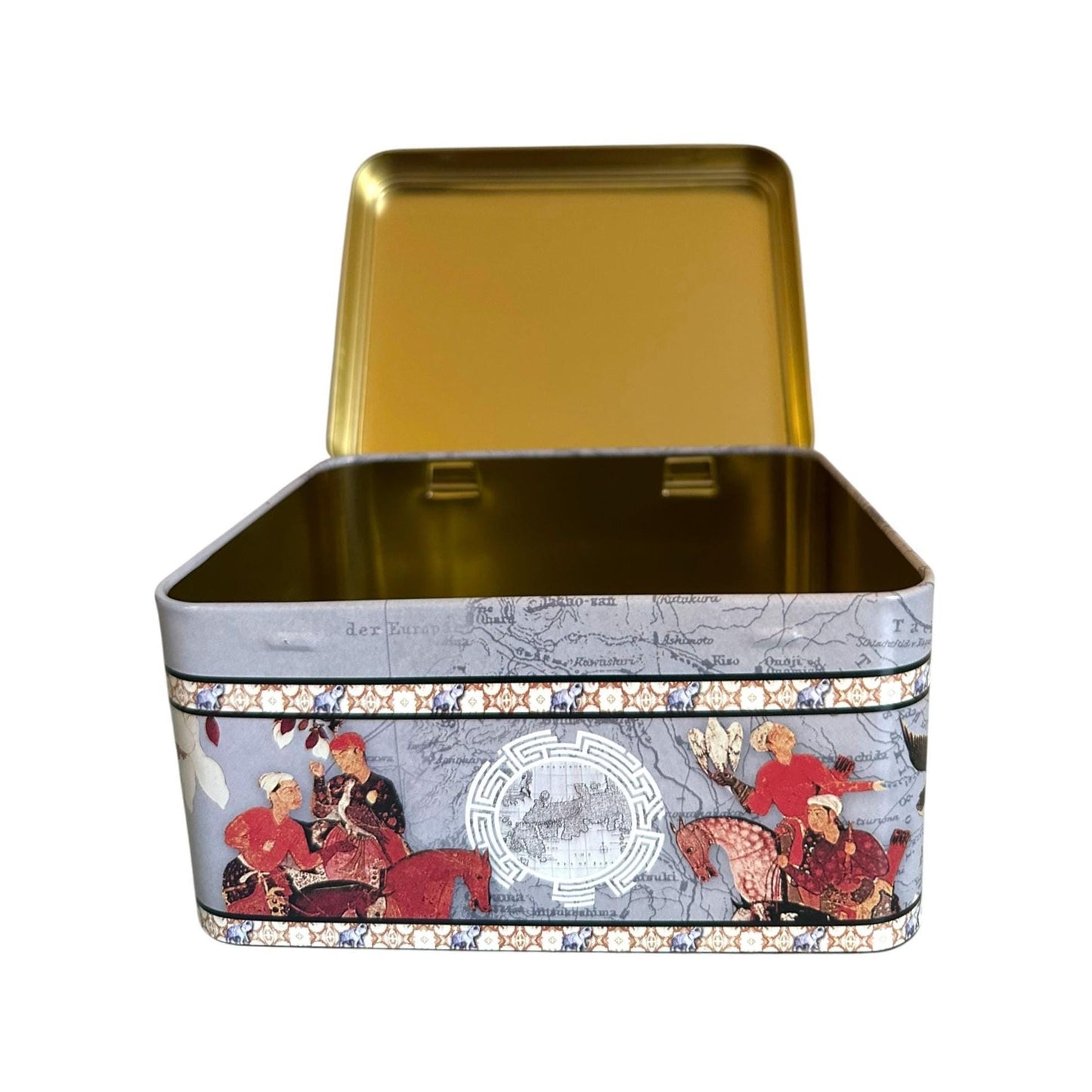 Ancient Historical Emperor Design Metal Tin Canister for Multi Purpose Storage - Beautiful Souvenir from Portugal