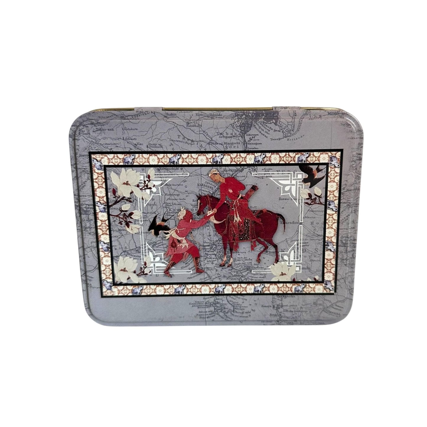Ancient Historical Emperor Design Metal Tin Canister for Multi Purpose Storage - Beautiful Souvenir from Portugal