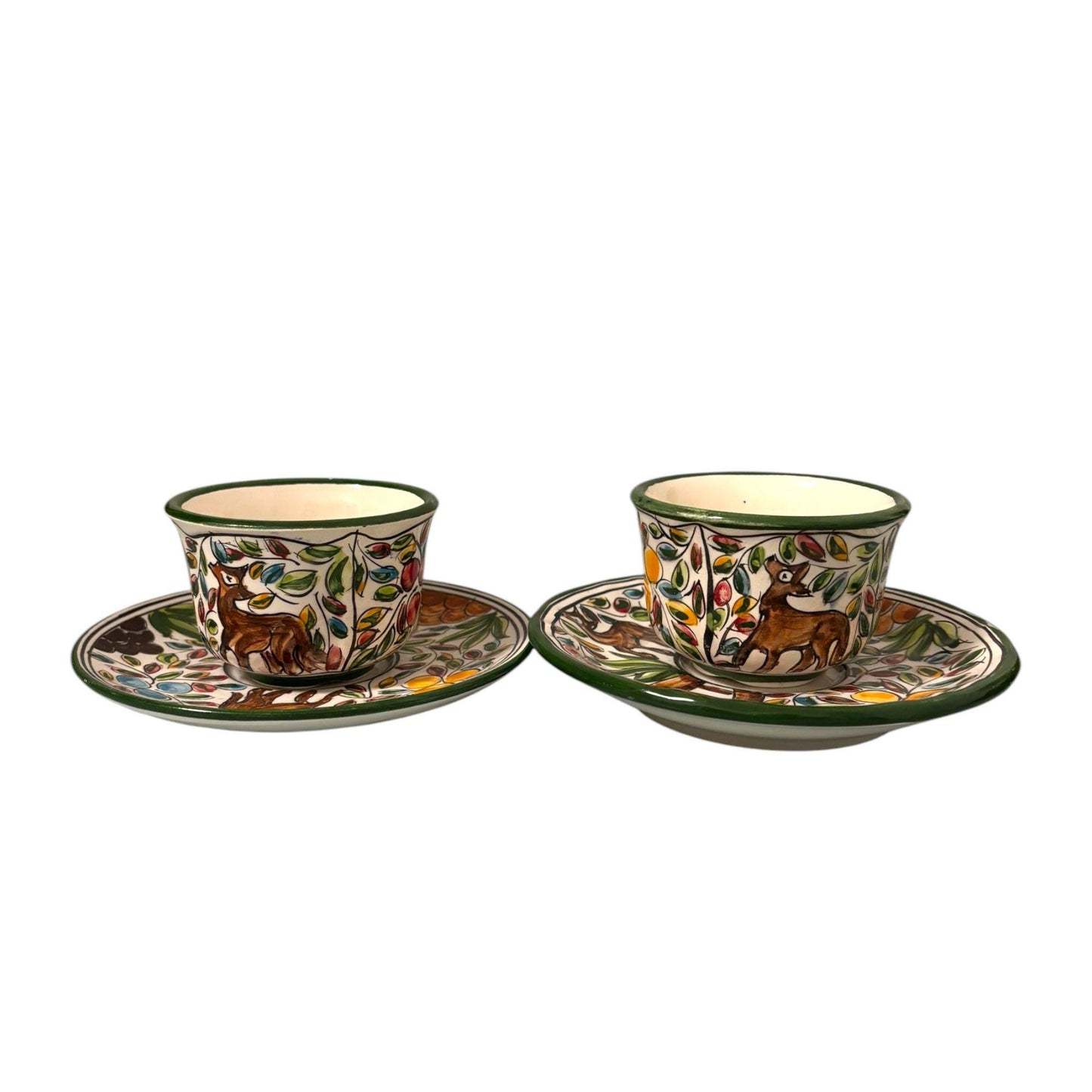 Portugal Azulejos Hand Painted Espresso Set of 2 Cups with Saucer , Tea Coffee Espresso Cups In Gift Box Beautiful Gift from Portugal
