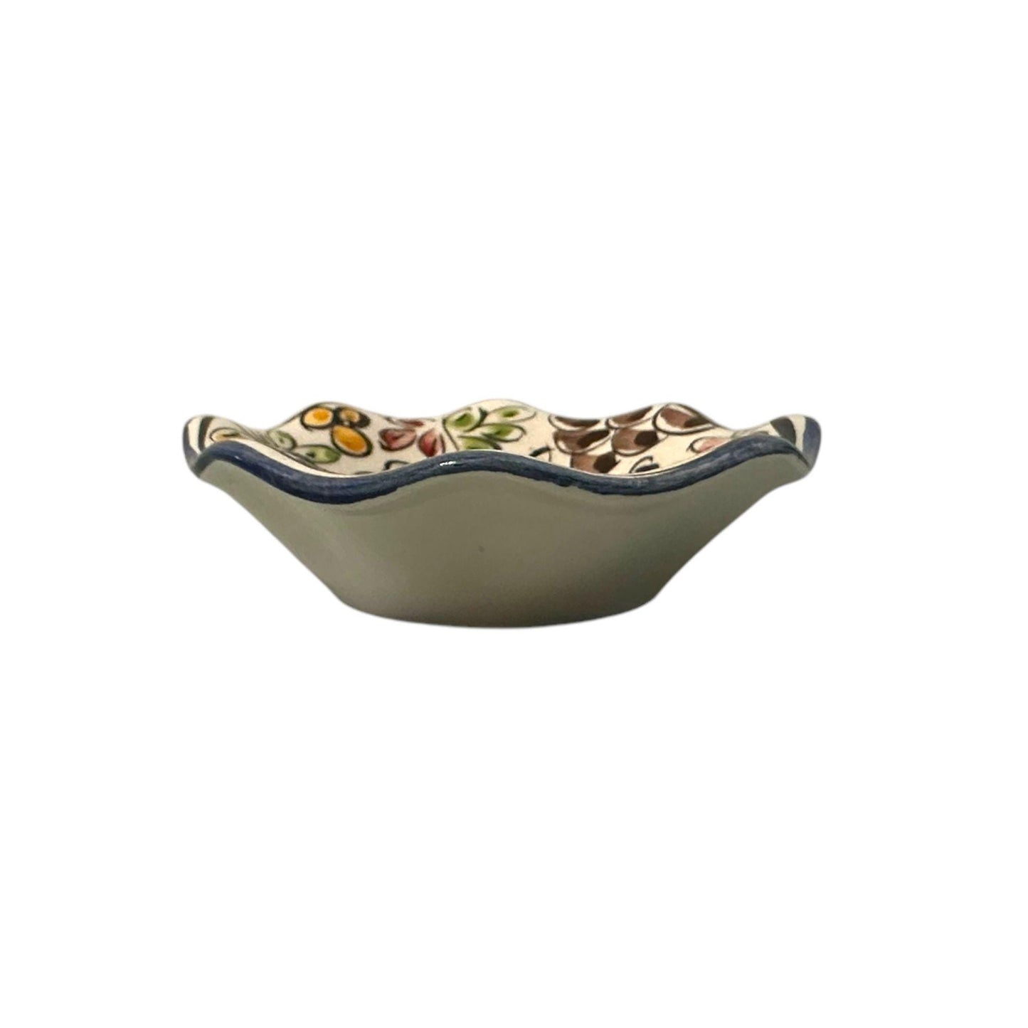 Portugese Pottery Hand Painted Bowls - Ceramic Small Bowls for Butter Jam Olive Humus Sauces Made in Portugal