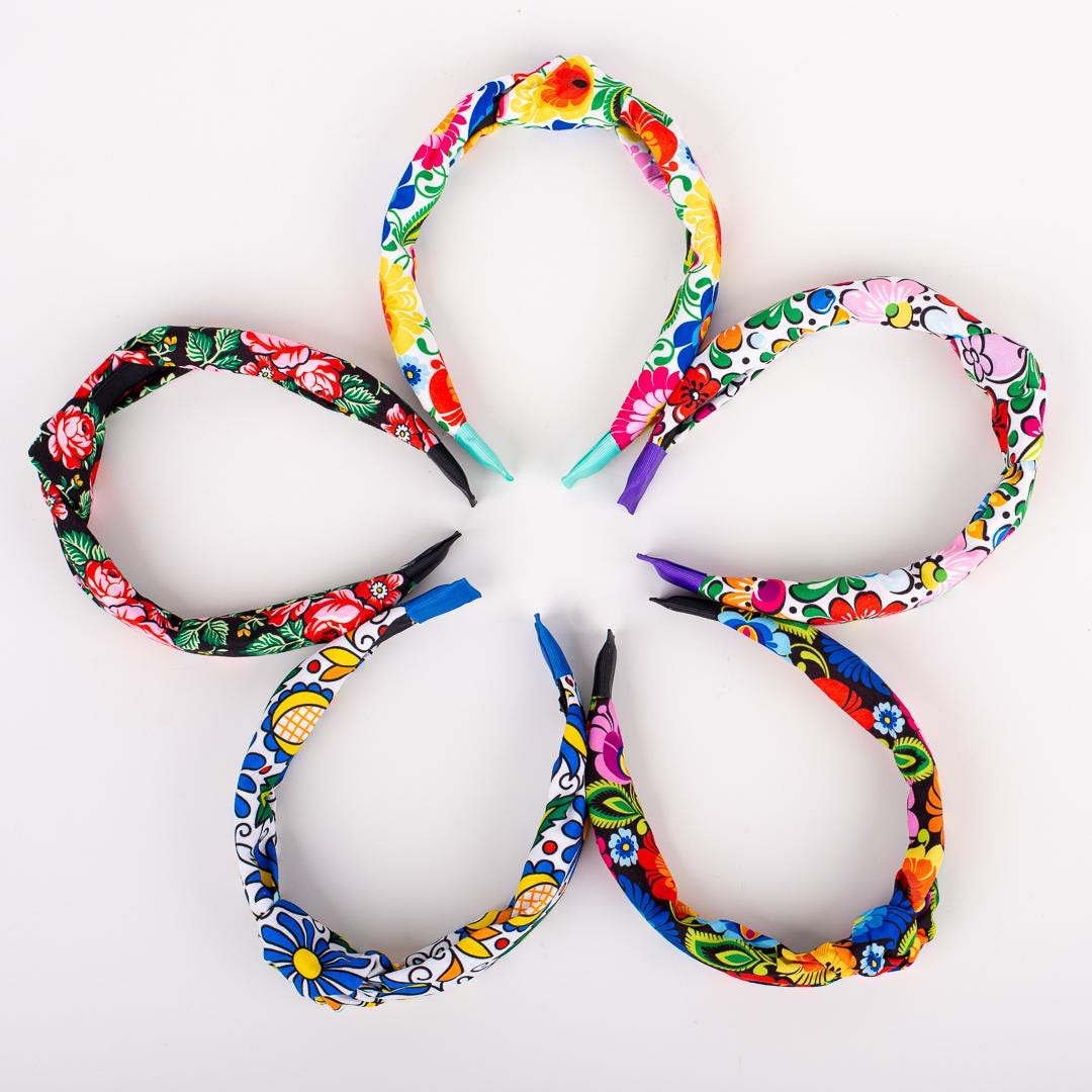 Floral Hair Bands Trendy Head Band with Poland Folk Designs, Women's Accessory, Souvenir Gift from Poland