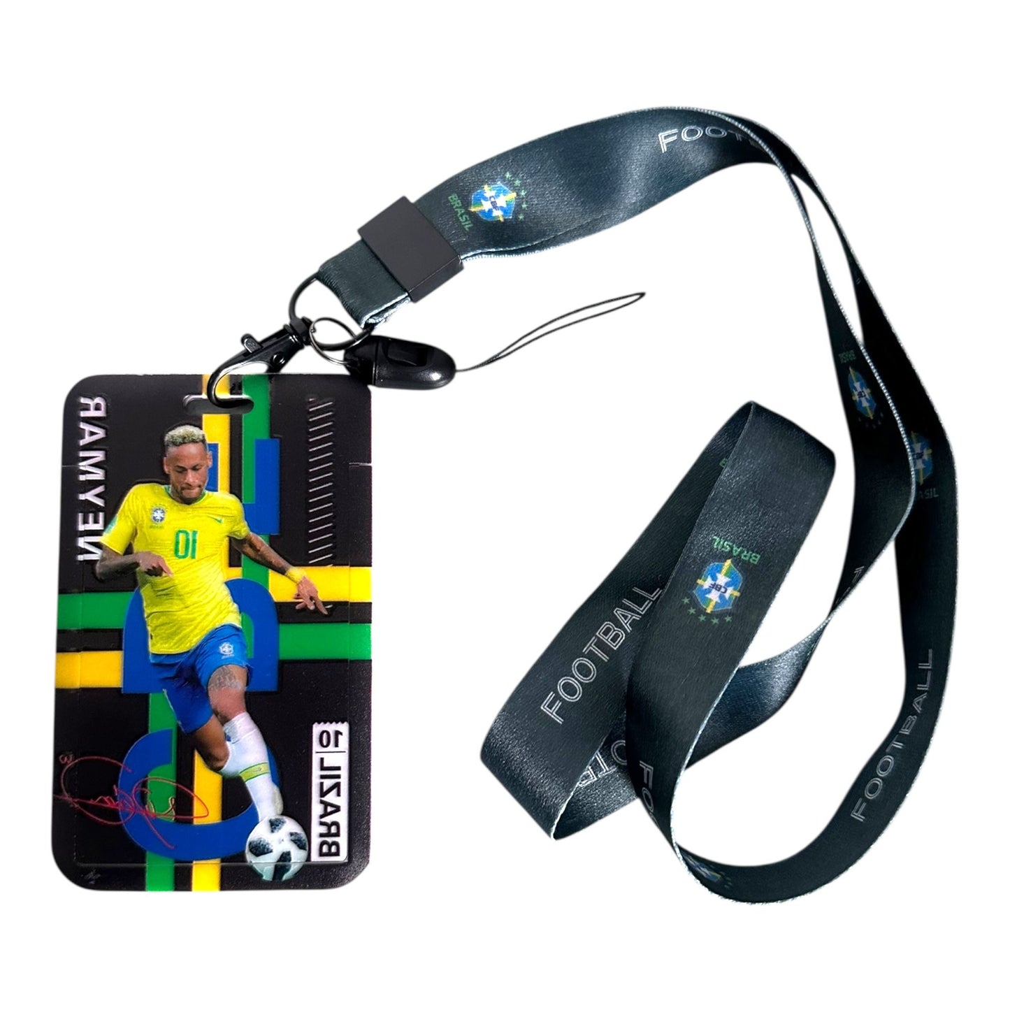 Football Lanyard with Famous Football Icons Badge - ID Badge Lanyard for Hard Vertical ID Card Holders for Multi Purpose Use