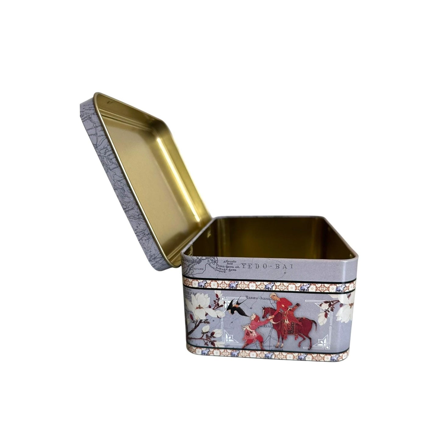Ancient Historical Emperor Design Metal Tin Canister for Multi Purpose Storage - Beautiful Souvenir from Portugal