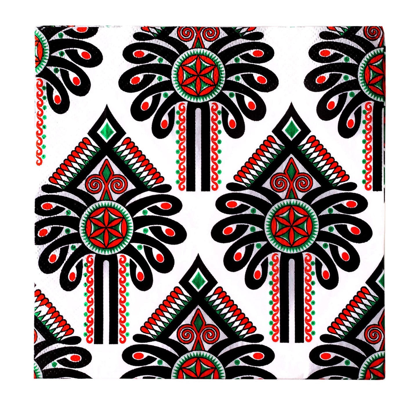 Polish Folk Art Paper Napkins: Floral Design, 3-Ply (Set of 20)