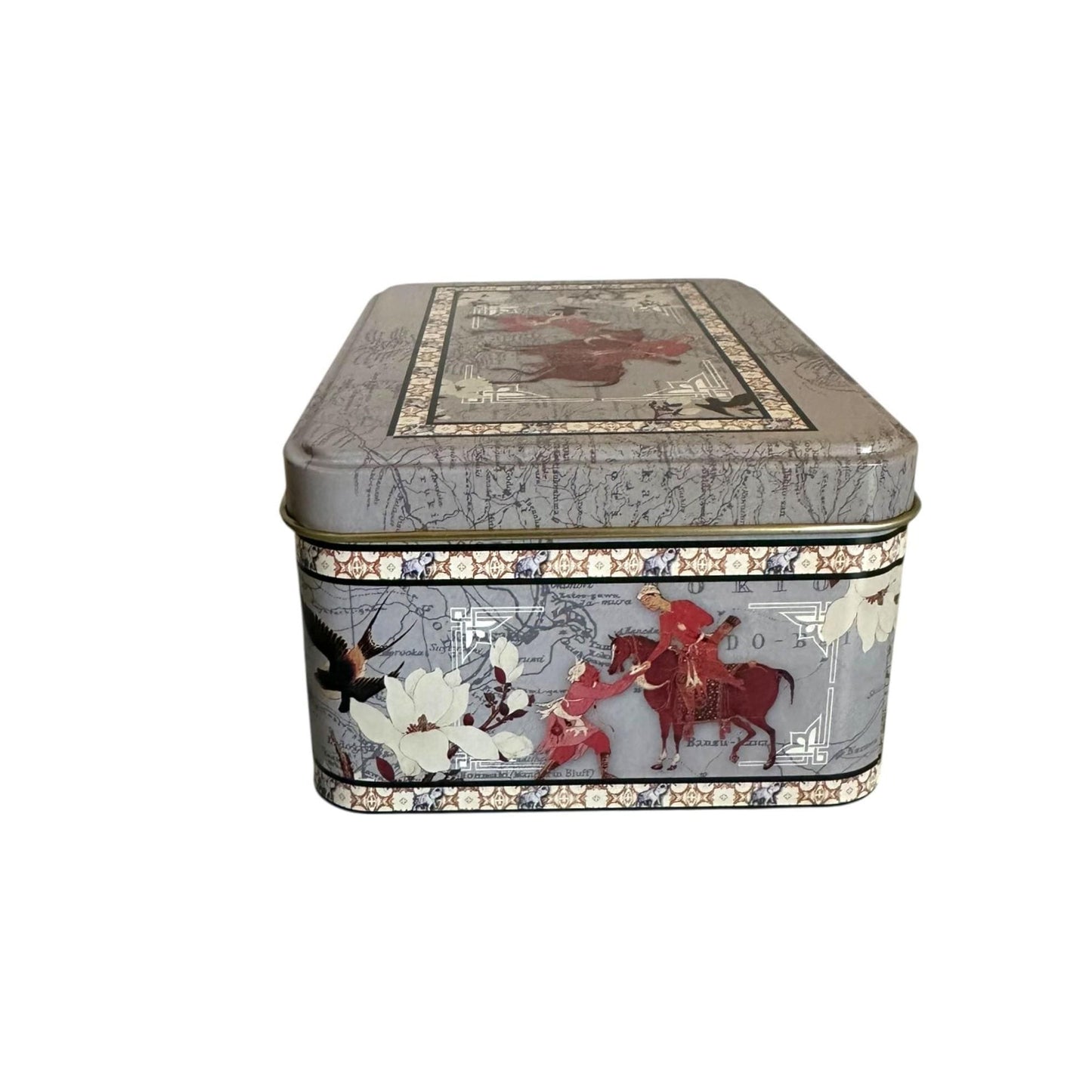 Ancient Historical Emperor Design Metal Tin Canister for Multi Purpose Storage - Beautiful Souvenir from Portugal