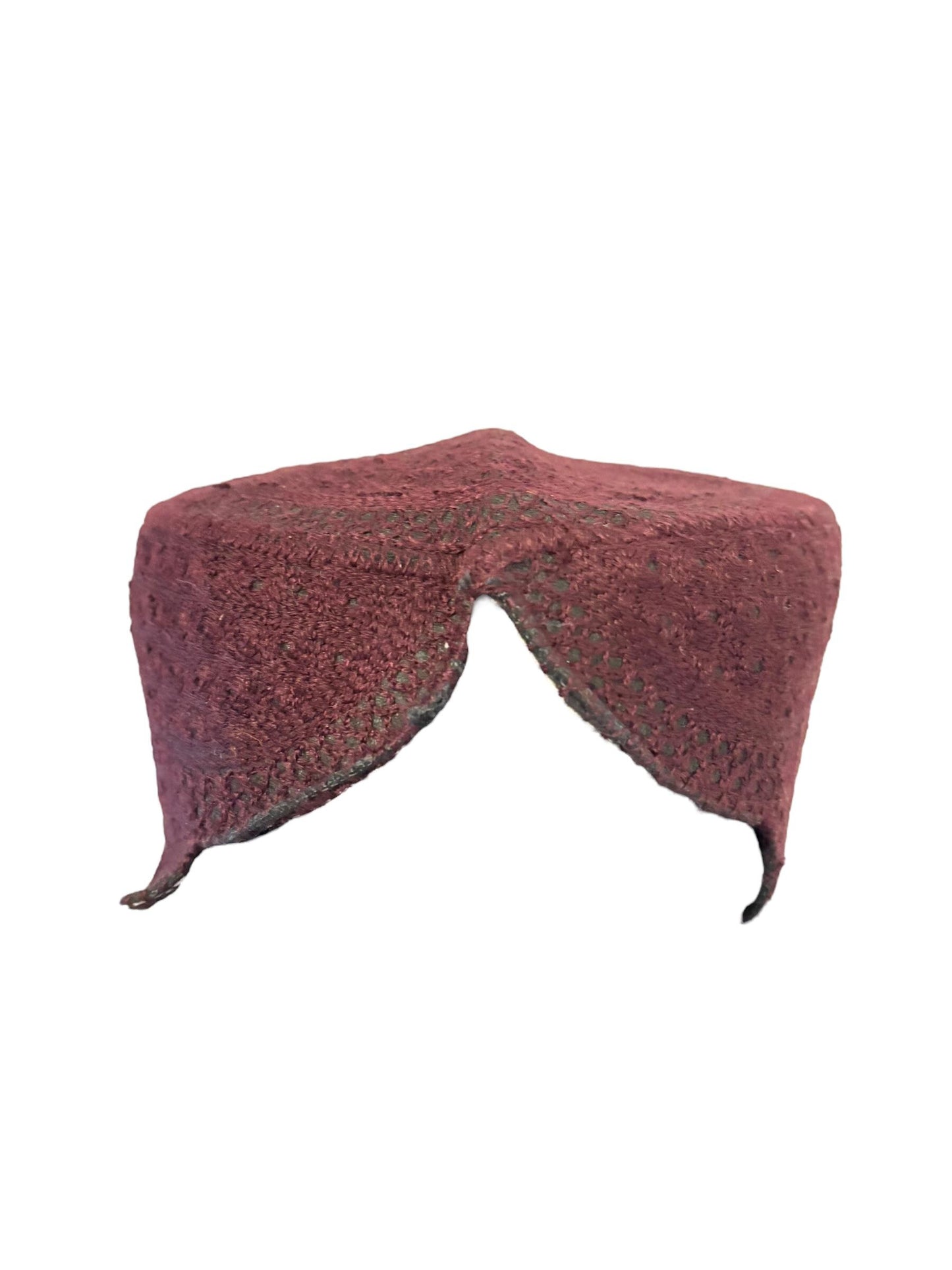 Sindhi Kufi Sufi Artist Topi Front Cut - Trendy Traditional Vibrant Hat - Handmade Embroidery Front Cut Cap Plain Colors - (56 to 58 cm)