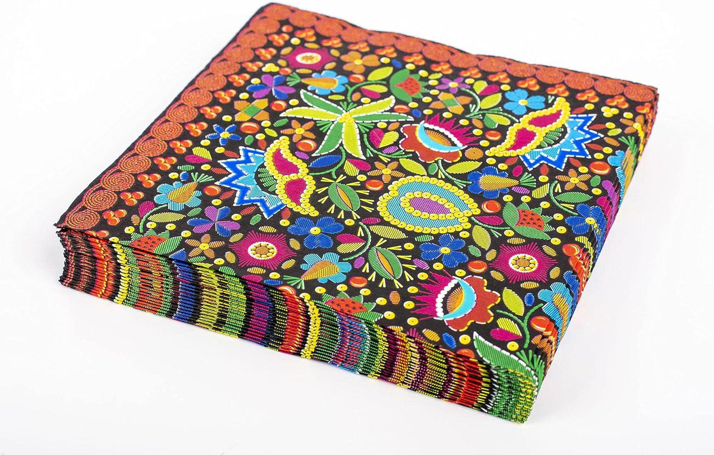 Polish Folk Art Paper Napkins: Floral Design, 3-Ply (Set of 20)