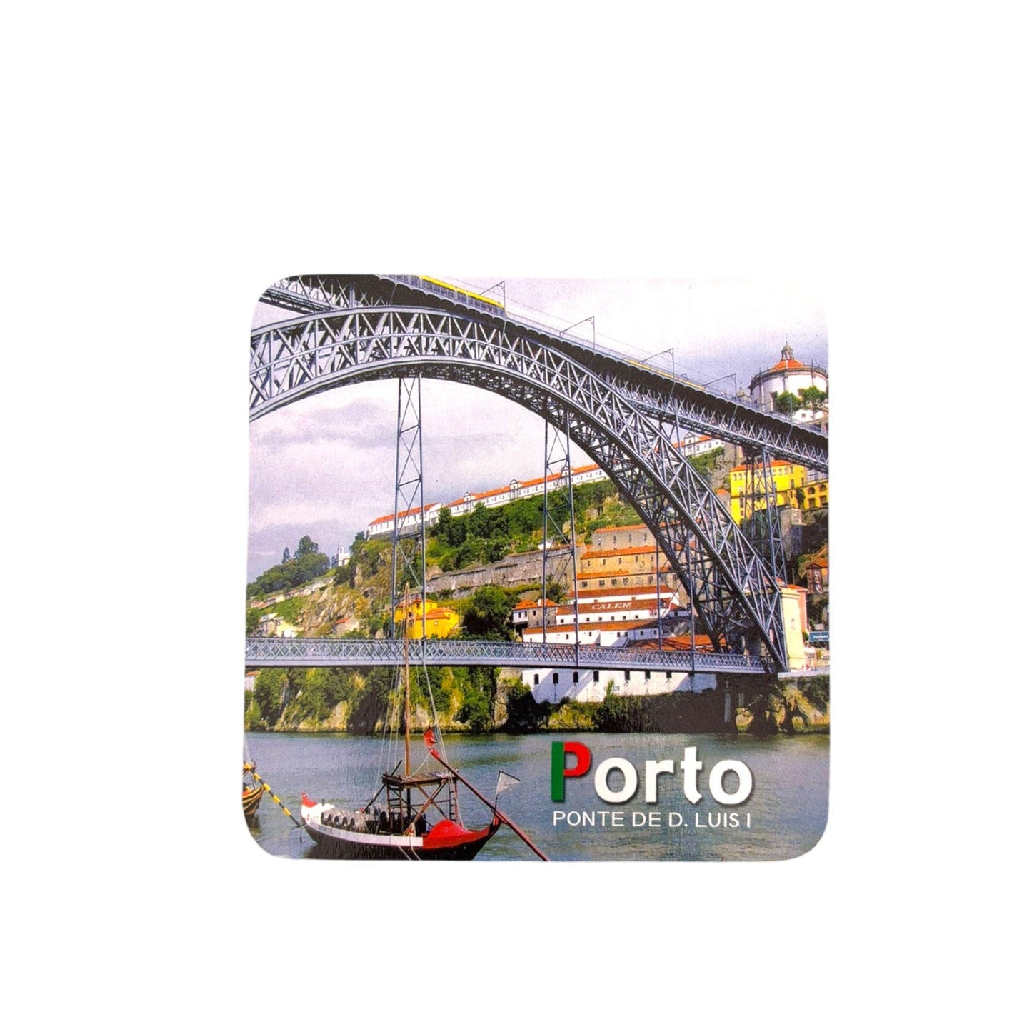 Cork Coffee Tea Square Coaster - Beautiful Monuments of Porto Portugal - Tourist Souvenir Gift from Portugal (Set of 6)