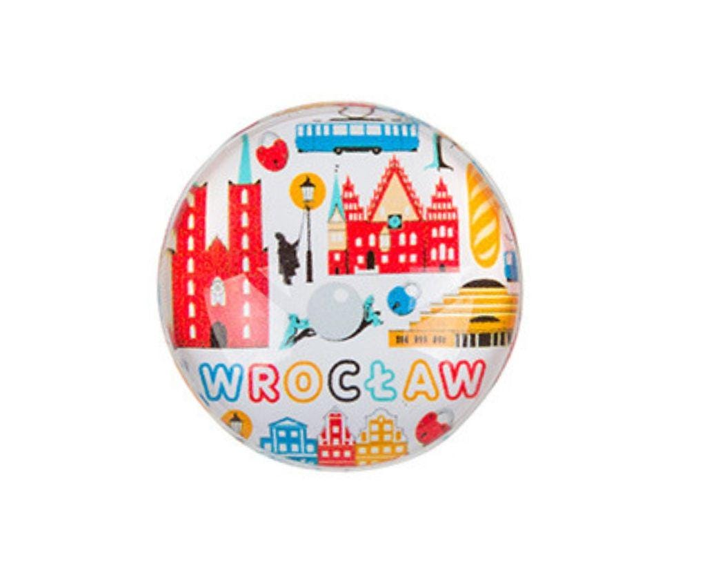 Round Glass & Ceramic Fridge Magnets Folk Patterns from Poland