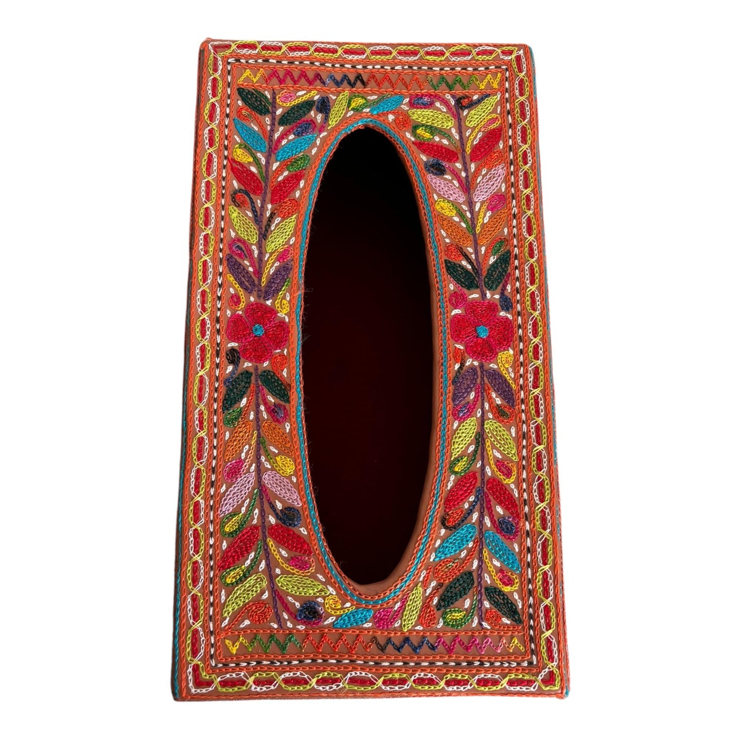 Authentic Balochi Sindhi Handmade Embroidered Leather Jewellery Box, Photo Frame, Tissue Box Beautiful Souvenir from Pakistan