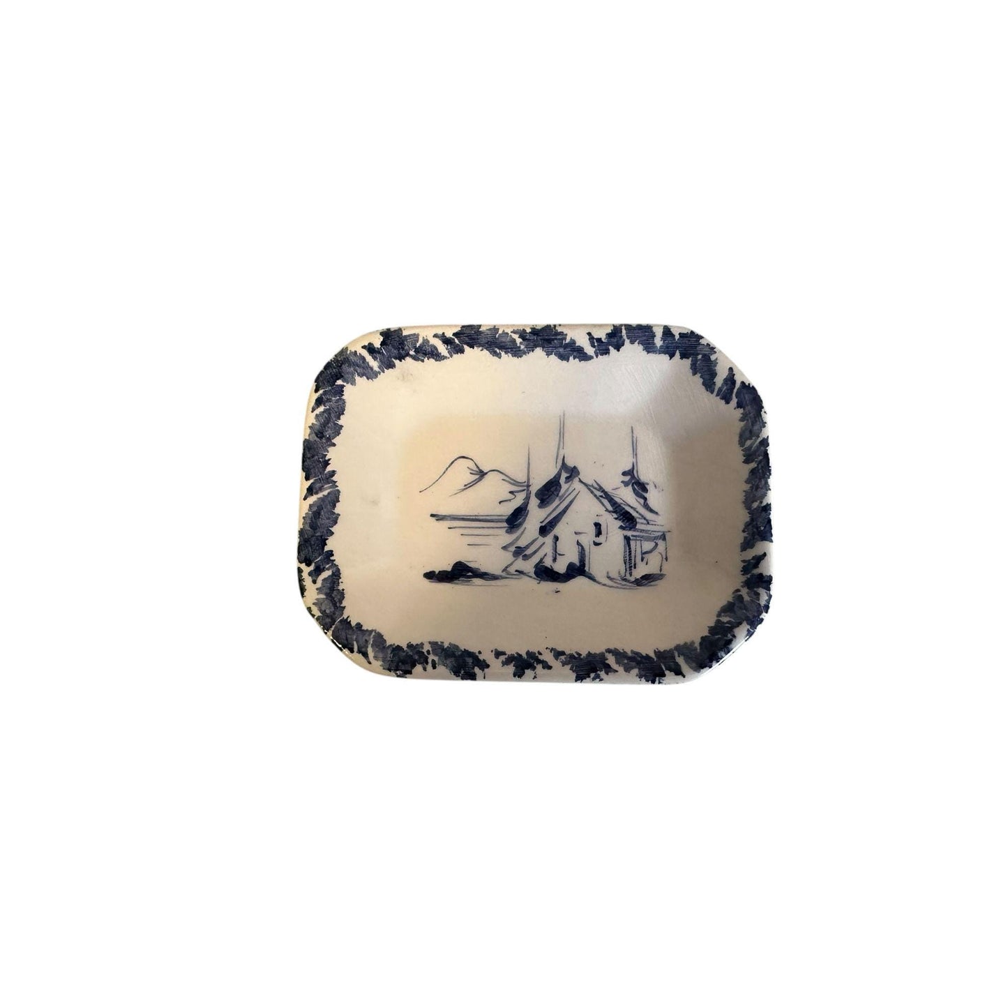 Ancient Portugese Blue Miniature Mini Pottery Set of 10 pcs with 2 Mini Trays for Home, Cafe or Restaurant Wall or Cabinet Decoration Only