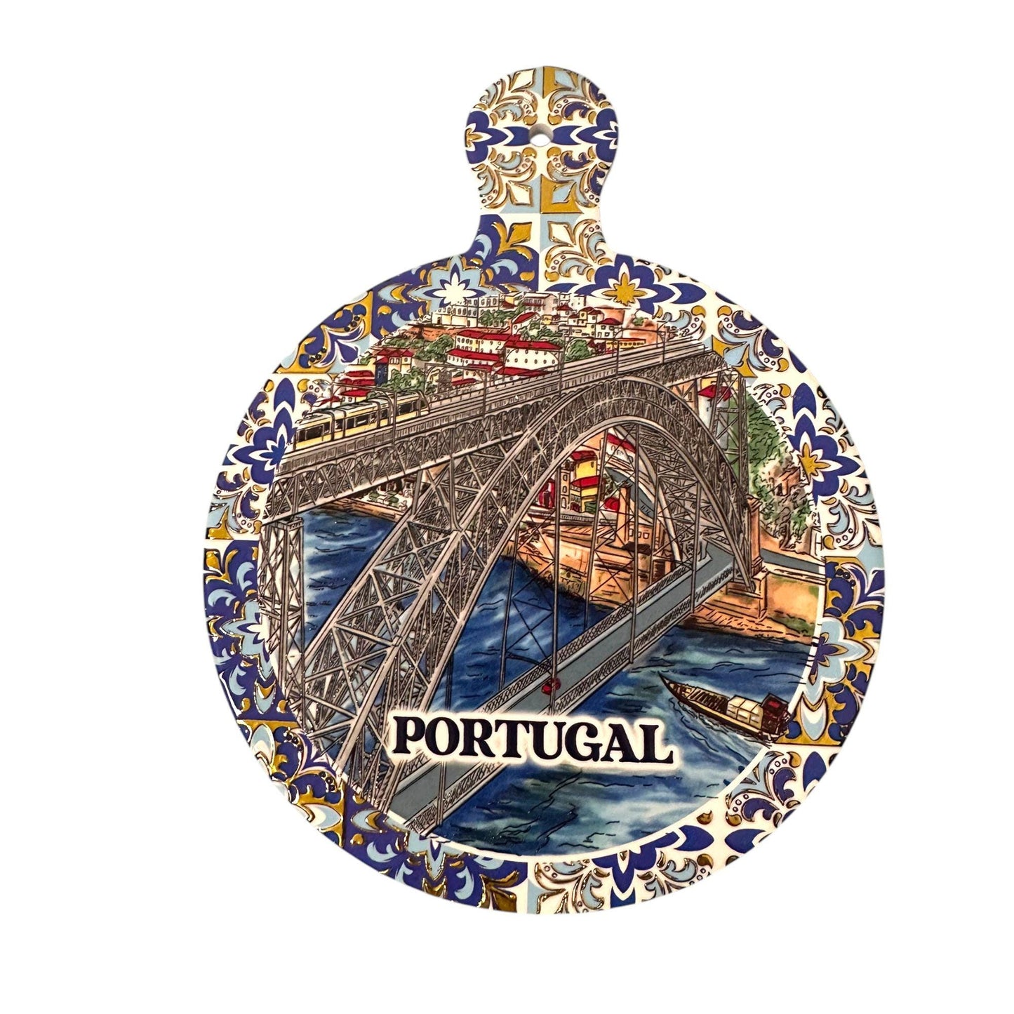 Portuguese Ceramic Wall Plate: 3D Decorative Art, Cork Backed - Traveler Gift Souvenir from Portugal