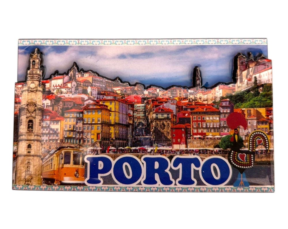Portugal Acrylic 3D Fridge Magnet with Portugese Azul Symbols - Kitchen House Decoration - Beautiful Souvenir from Portugal