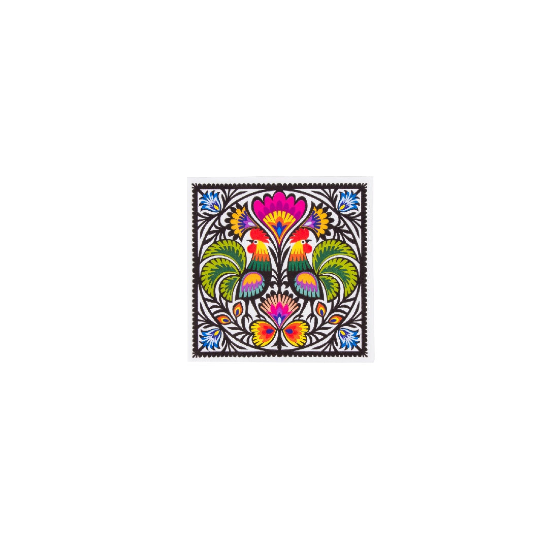 Polish Folk Art Paper Napkins: Floral Design, 3-Ply (Set of 20)