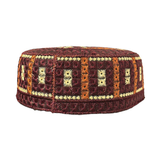 Turkish Artist Sindhi Topi Round Hat with Tiny Holes (Size 58 cm)